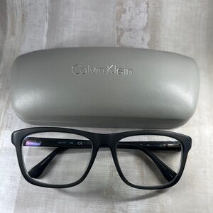 Calvin Klein Matte Black Eyeglasses with Case